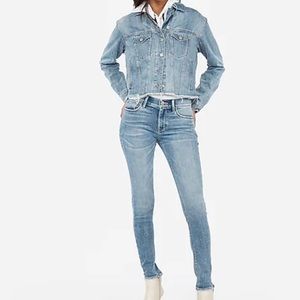 Express Mid Rise Cozy Fleece Lined Skinny Jeans